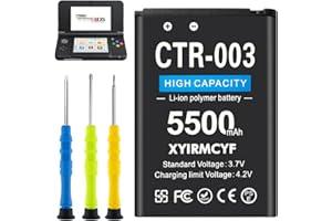 XYIRMCYF 5500mAh CTR-003 CTR003 Battery, (2024 New Upgrade) High Capacity Battery Compatible with CTR-003 Nintendo 3DS 2DS-with Tool kit