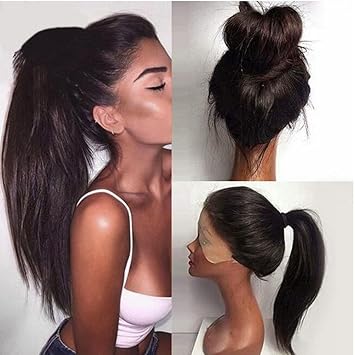 Amazon Com Long Natural Straight Full Lace Hair Wig Synthetic