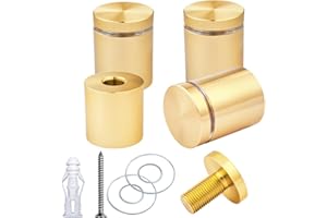 BESTANDOFF Pack of 4, Aluminum Standoff Screws, Wall Sign Standoff Mounting Hardware Advertising Glass Standoff Nail for Hanging Acrylic Picture Frame (Champagne, 1" x 1")