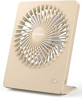 TriPole USB Desk Fan 2000mAh 3 Speed 180° Quiet 30dB Beige