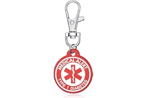 YOTHIWAD Medical Alert Keychain for Women Men,Medical ID keychain with Free Laser Engraving Red Light Suitable for Bags Cloth