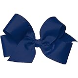 Wee Ones Girls' Classic Grosgrain Hair Bow with Plain Wrap Center on a WeeStay Hair Clip, Multiple Colors and Sizes for All Hair Types, Handmade