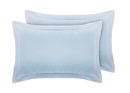 Linen Zone Easy Care 18 Colours 2 Oxford Pillow Cases Sky Blue