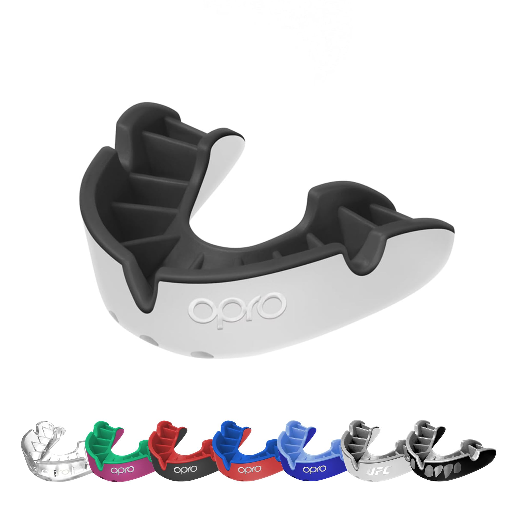 OPRO Silver Level Mouthguard Essential Fit – Gum Shield Adult and Kids – OPRO Mouth Guard Boxing and MMA, Easy Self-Fit Gum Shield Rugby and Hockey – Superior Protection with Dental Warranty