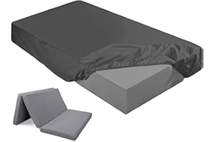Breling Fitted Sheet (Sheet Only) Compatible with Milliard Trifold Mattress Folding Mattress Fitted Microfiber Bedsheet for Camp Bunk Rvs Bed(Dark Gray,Twin,4'')