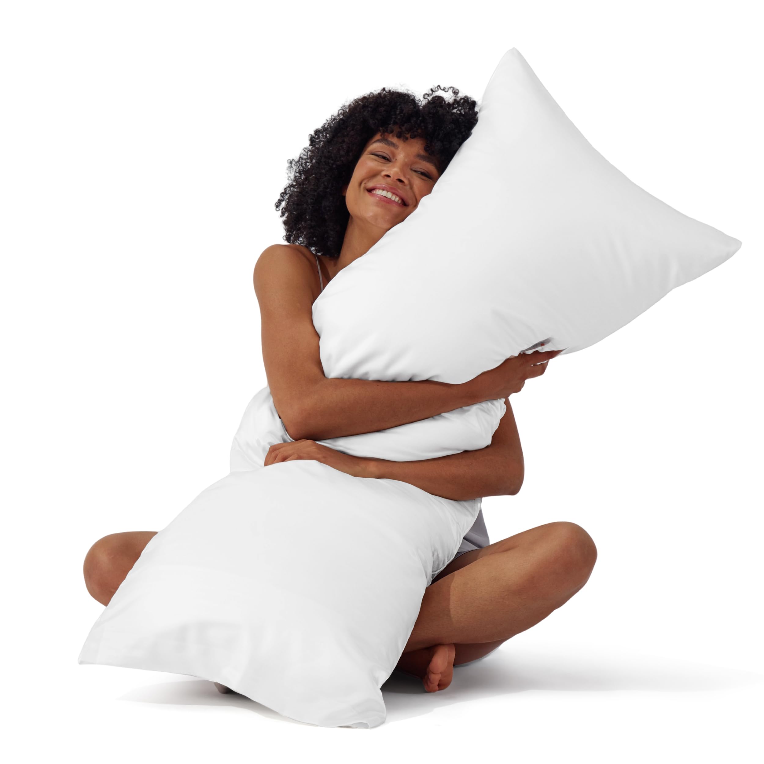 Photo 1 of Bedsure Satin Body Pillow Pillowcase - Similar to Silk White Body Pillow Cover Case with Envelope Closure,Cooling and Silky Long Pillowcase for Hair and Skin,20x54 Inches