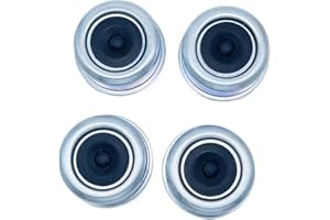 xyocx 2-3/8" Dust Cap Grease Cover Axle Dust Covers Dust Cap Hub Dust Cap Cup Grease Cover & Rubber Plugs for 2.44 Dexter EZ Lube Camper Axle Trailer Axle & Outer Bearing LM67048 15123(4 Pack)