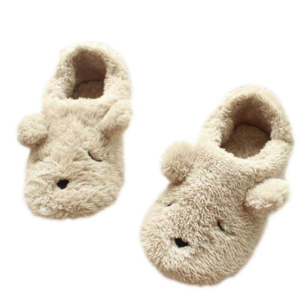ITODA Women's Soft Plush Slippers Cute Animal Comfy House Shoes Winter Warm Fleece Slippers Anti-Slip Bedroom Slipper Home Shoes Ankle Boots Ladies Girls Casual Indoor