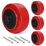 4 Inch Industrial Casters Set of 4, Polyurethane on