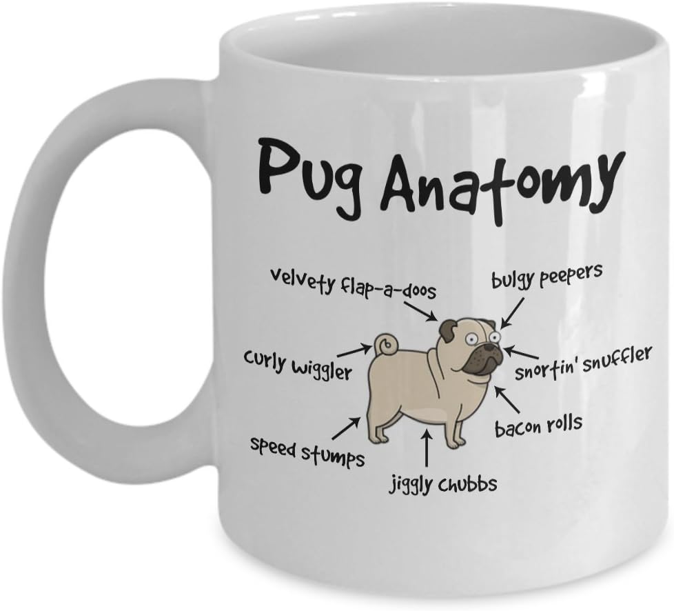 Pug Coffee Mug - Pug Anatomy