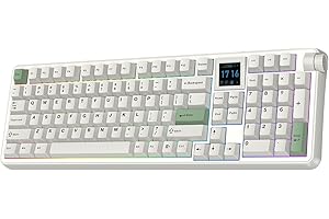 EPOMAKER RT100 PRO Wireless Gaming Keyboard with 1.54" Screen&Knob, 2.4Ghz/BT/USB-C, Hot Swap, 5000mAh, PBT Keycap, Custom Dr