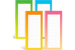 HIBOX Grocery List Magnet Pad for Fridge, 4PCS Magnetic Notepads for Refrigerator 50 Sheets To-Do List Reminders Shopping List