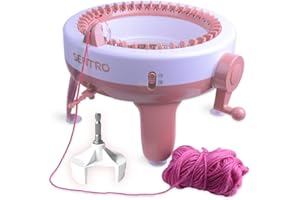 UMOOTEK SENTRO 40 Needles Knitting Machine with Electric Adapter, Knitting Board Rotating Double Loom,Smart Weaving Loom Round Knitting Machines, Weaving Loom Machine Kit for Automatic Knit