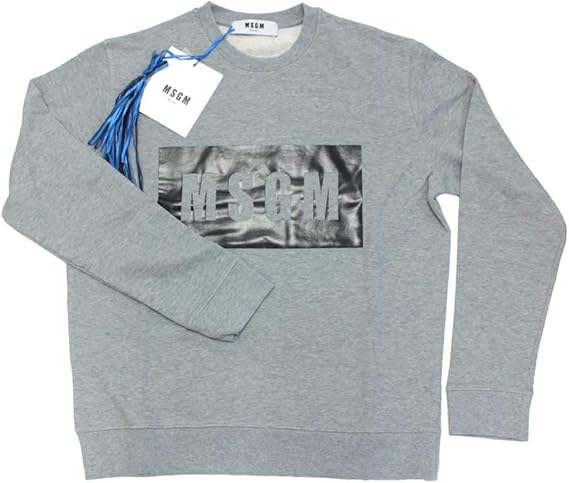 Amazon Msgm ボックスロゴスウェット 1000mm68 トレーナー メンズ Grey M トレーナー パーカー 通販