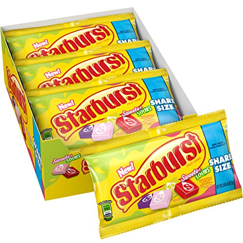 Starburst Sweets and Sours Fruit Chews Candy, 3.45 ounce (15 Share Size Packs)