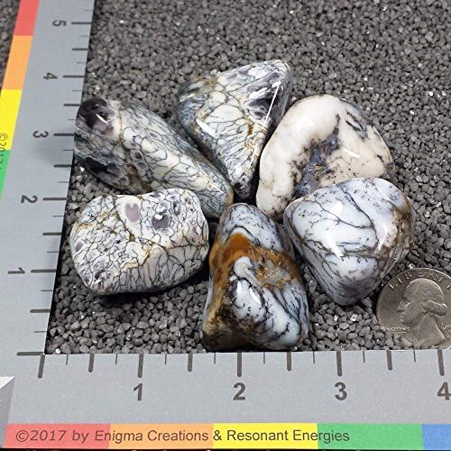 Dendritic Opal Agate Tumble Polished Crystal Stone, 1 pc, Sizes 1.4 to 2 Inch, TS1243