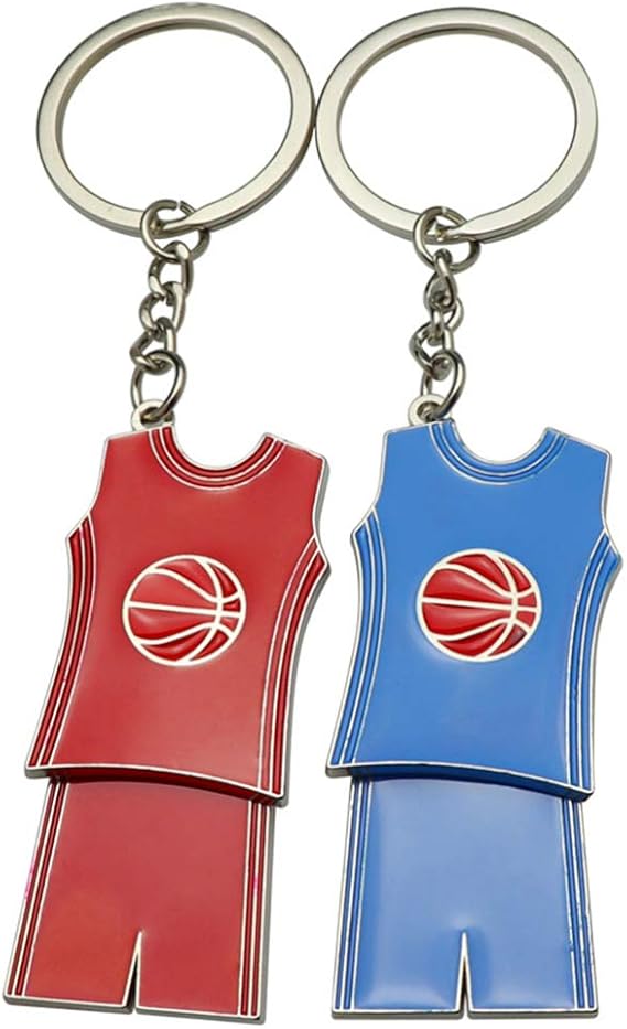 PRETYZOOM 2pcs Jersey Keychains Sports Key Rings Metal
