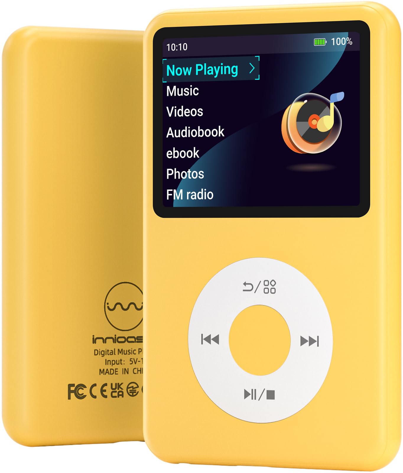 Mp3 Player with Bluetooth Y1 Portable Music Digital Players Supports Playlist Audiobook Video Nice Gadget for Kids Yellow