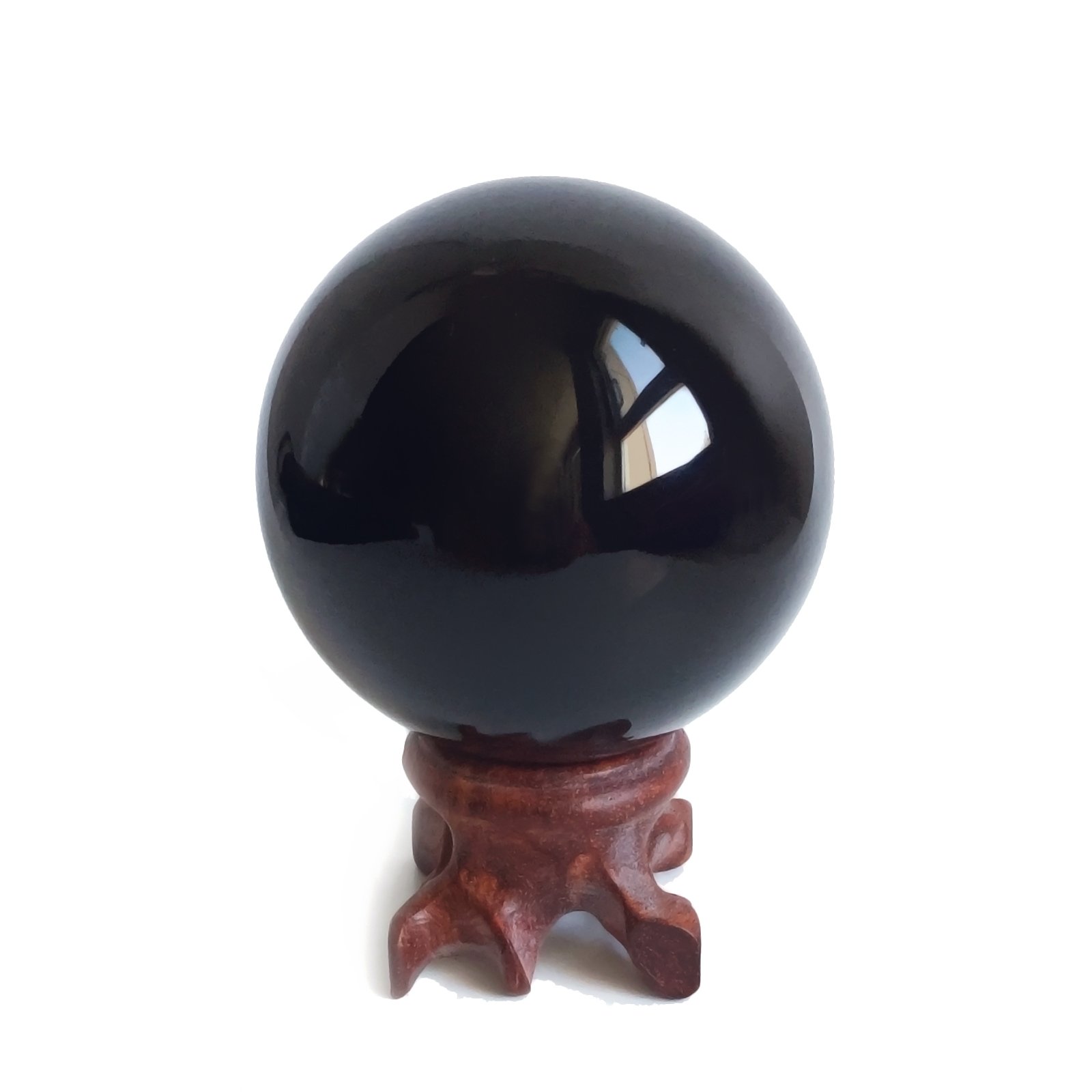 Mina Heal Obsidian Crystal Ball for Fengshui Ball, Meditation, Crystal Healing, Divination Sphere, Home Decoration, 100% Natural and Genuine โ image 1
