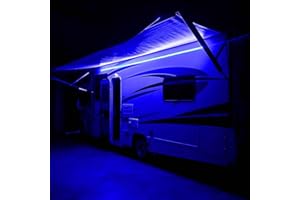 Seagenck RV Led Awning Party Light, Led Awning Strip Light for Camper Motorhome Travel Trailer Concession Stands Food Trucks, Light Up Canopy Area for BBQ Play Cards, 5m(16.4ft), Dc 12v, Blue
