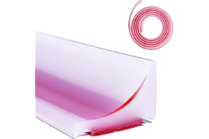 FARADY Self Adhesive Silicone Waterproof Shower Water Strip Dam Shower Threshold Water Dam Water Barrier for Sink Bathroom and Kitchen Shower Guard Corner Water Retaining Dam Strip (39inch, Transparent)