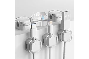 Magnetic Cord Organizer Holder, 6 Pack Cable Clips Cord Holder, Hide Phone Charging Cable Keeper, Adhesive Wire Holder Keeper