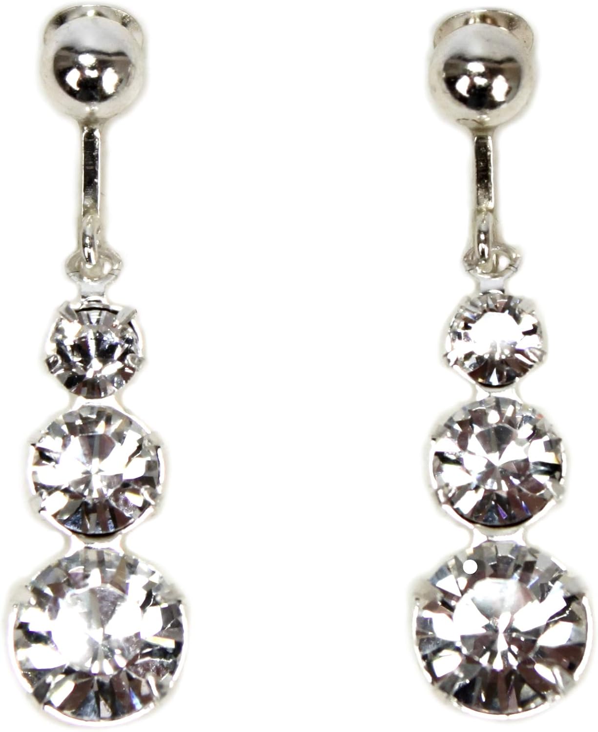 Ohrclips 3 Kristalle 925 Silber Komponenten Ohrringe MADE WITH SWAROVSKI ELEMENTS Amazon.de