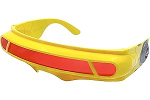 grinderPUNCH Futuristic Space Alien Costume Sunglasses Cyclops Shield Party Mirror Mono Lens