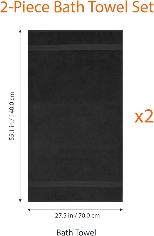 Badetuch, 100% Baumwolle, Farbecht, Saugfähig, 140cm x 70cm, 2er-Pack — Foto 5 von 8