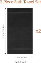 Amazon Basics Bath Towels 100% Cotton Fade Resistant Black Pack of 2 70 x 140 cm view 5