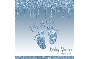 Oh Baby Baby Shower Guest Book: Pastel Blue Sign In Guestbook with Guest Lists, Predictions, Advice to Parents and Wishes to Baby Boy