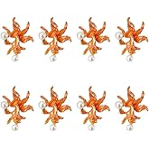 SiegYma 8 Pcs Antique Goldfish Alloy Charms Pendant Koi Handmade Hairpin Bridal Headdress Necklace Brooch Bracelet Clothes Decoration DIY Handmade Orange Jewelry Accessories