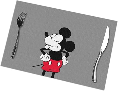 Amazon ミッキーマウスが舌を出しています ランチョンマット かわいい おしゃれ 食卓飾り 滑り止め 断熱 家庭レスト ラン用 プレース マット 6枚セット 30x45cm ランチョンマット オンライン通販