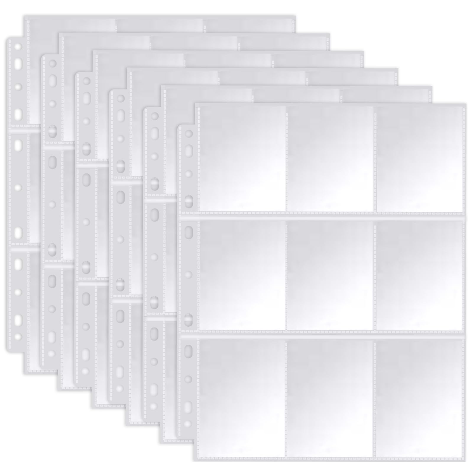OSDUE Trading Card Sleeves,540 Double Sided Card Holder Pages, 30 Sheets Pocket Page Protectors, 11 Holes Fit A4 2 3 4 Ring Binder for MTG, Football, Baseball, Game Cards