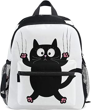 Sac D Ecole Prescolaire Sac A Dos Dessin Anime Chat Noir Avec Griffures Maternelle Sac A Dos Leger Pour Filles Garcons Tout Petits Age 3 5 Enfants Avec Sangle De Poitrine Boucle Et Sifflet Amazon Fr