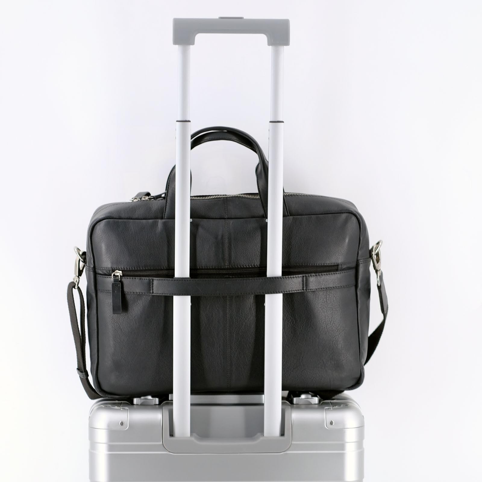 Alassio 47034 - Laptoptasche Tiber, Schultertasche für 15 Zoll Notebooks, Umhängetasche aus Echtleder, Tasche mit gepolstertem Laptopfach und Reißverschluss Hauptfach in schwarz, ca. 28 x 41 x 9,5 cm 5