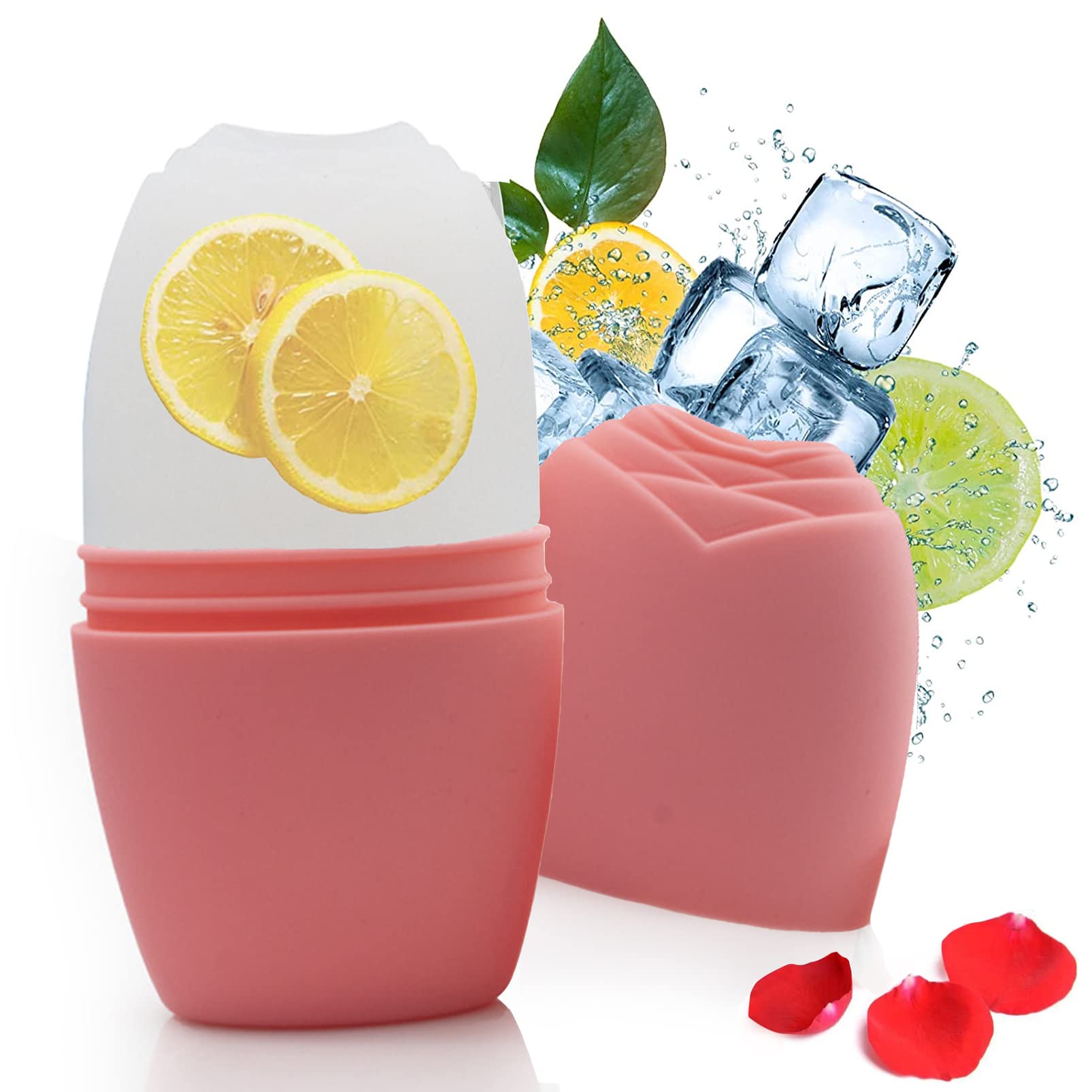 Small Cube Ice Roller For Face And Eye,Facial Ice Roller Massager,Face Icer,Facial Skin Care Tools for Eliminate Puffiness Tighten Skin Reduce Fine Lines Shrink Pores (Pink)