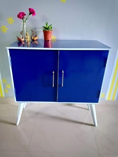 Kangofied Designer Navy Blue Sideboard Cabinet Wood 40x75x83 Cm