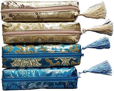 Xin Yu Chinese Embroidery Pencil Case ,Stationery Pouch Bag,Cosmetic Bags, Set of 4