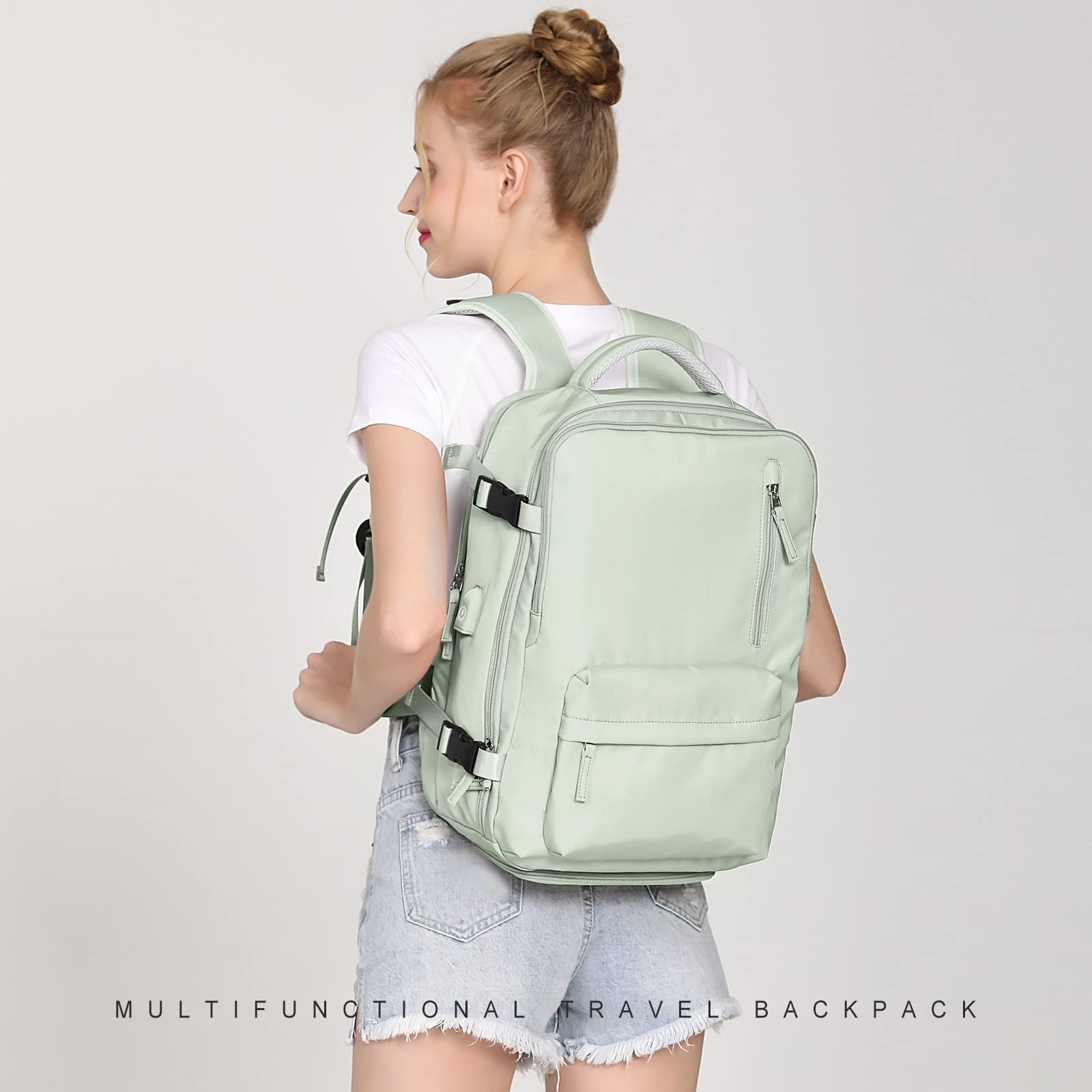 WONHOX Large Travel Backpack Carry on Flight Approved Laptop Work Business Backpack for Women Men Mochila de Viaje