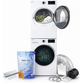 Splendide DV1725X &amp; WFL2500X Replaces WFL1300XD Washer &amp; DV6500X Dryer Stacked Bundle with Vent Kit &amp; SK04 Stack Kit Included + Starter Laundry Powder - Updated Design- Freight Delivery