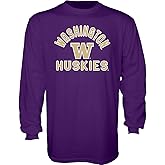 Blue 84 Men's Washington Huskies Long Sleeve T Shirt Line Up Team Color, Washington Huskies Purple, X-Large