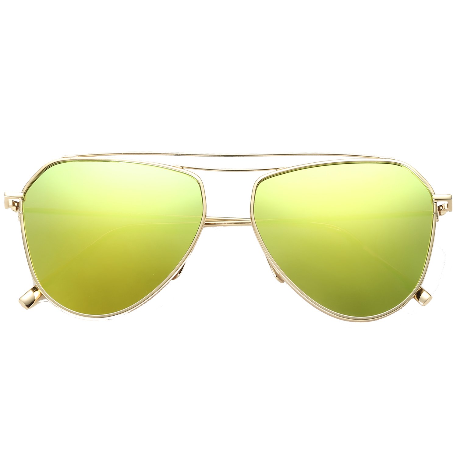 Buy SojoS Classic Metal Double Bridge Aviator Style Flash Mirror Lenses