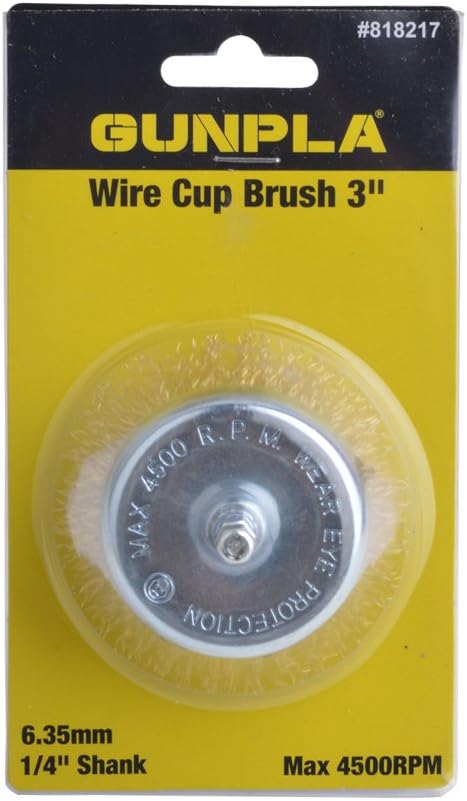 Gunpla 75mm Wire Cup Brush 6.35mm Hex Shank Hardened Brass Steel Crimp Wheel Heavy Duty Wires Brushes for Metal Removal of Rust Corrosion Paint - Image 4