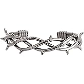 TURTLEDOVE Gothic Thorn Cuff Bracelet, Punk Barbed Wire Bangle, Stainless Steel Twisted Jewelry