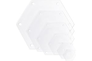 BOXOB 6pcs Hexagon Quilting Templates Set, 1" 1.5" 2" 3" 4" 5" Acrylic Quilt Templates Rulers for Patchwork Sewing Cutting & 