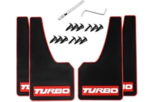 YUNM 4 pcs Car Rubber Mudguard Mud Flaps Splash Guards Rubber Mudguard for Sports Mud Flaps Guards Splash Front and Rear Universal (Turbo)