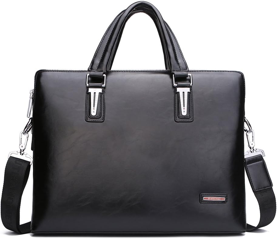 HUTEAMONEY Men's Genuine Leather Handbag brifecase Messager Laptop Bag Shoulder Cross Body Bag For Business Elite Daily Life