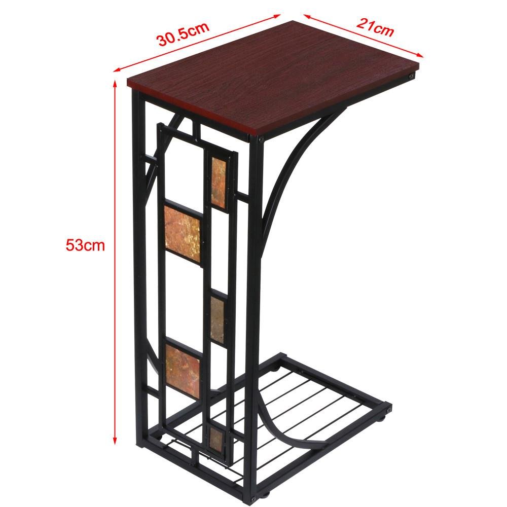 Popamazing Antique Style End Table Sofa Side/Coffee/Snack/Storage Trolly Table for Home,Living Room,Office