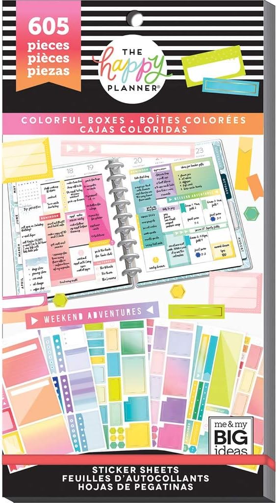 Create 365 Planner Stickers, 605 Colorful Boxes